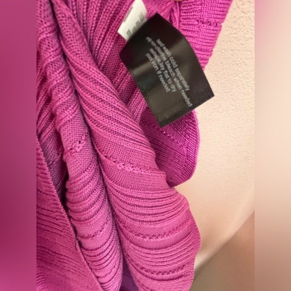 Lane Bryant Orchid Pink Ribbed Knit Belted Fit & Flare Sweater Midi Dress 18/20 - Picture 7 of 9